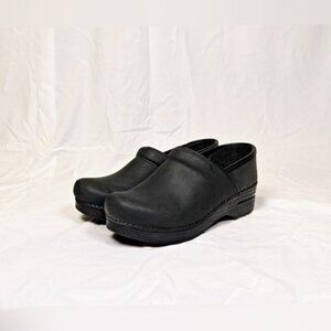 Dansko Professional Black Oiled Leather Slip On Nurse Work Clogs~8.5-9/39~
